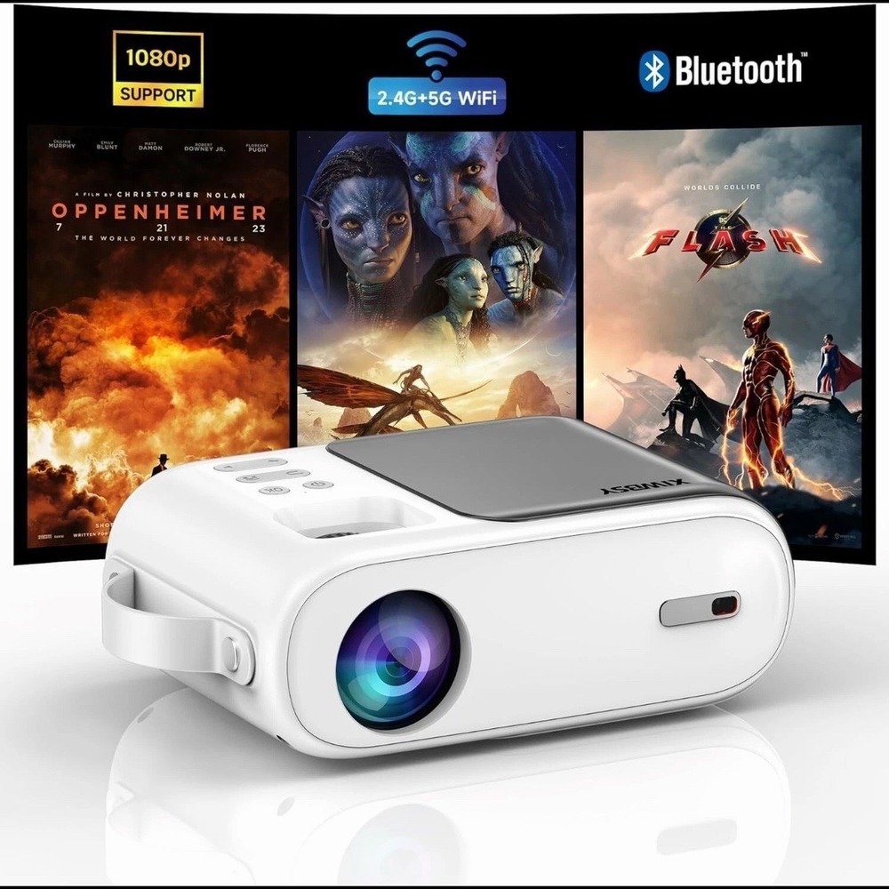 XIWBSY Mini Projector 5G WiFi Portable Projector with Bluetooth Keystone - Picture 7 of 9